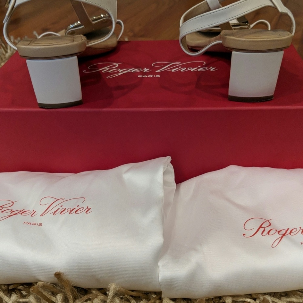 Roger Vivier t-strap sandals in ivory - Picture 4 of 8